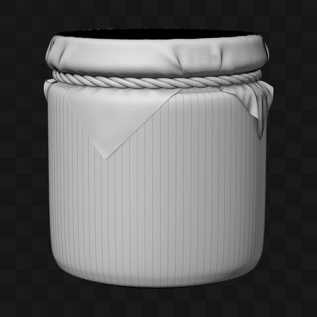 Pote de Vidro Colonial - Modelo 3D