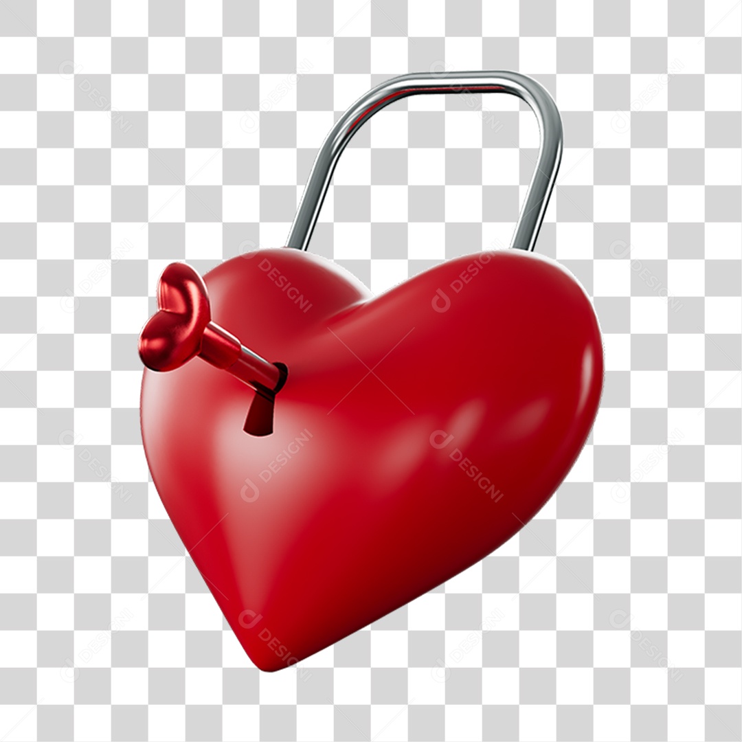 Coração Cadeado Vermelho Dia Dos Namorados PNG Transparente