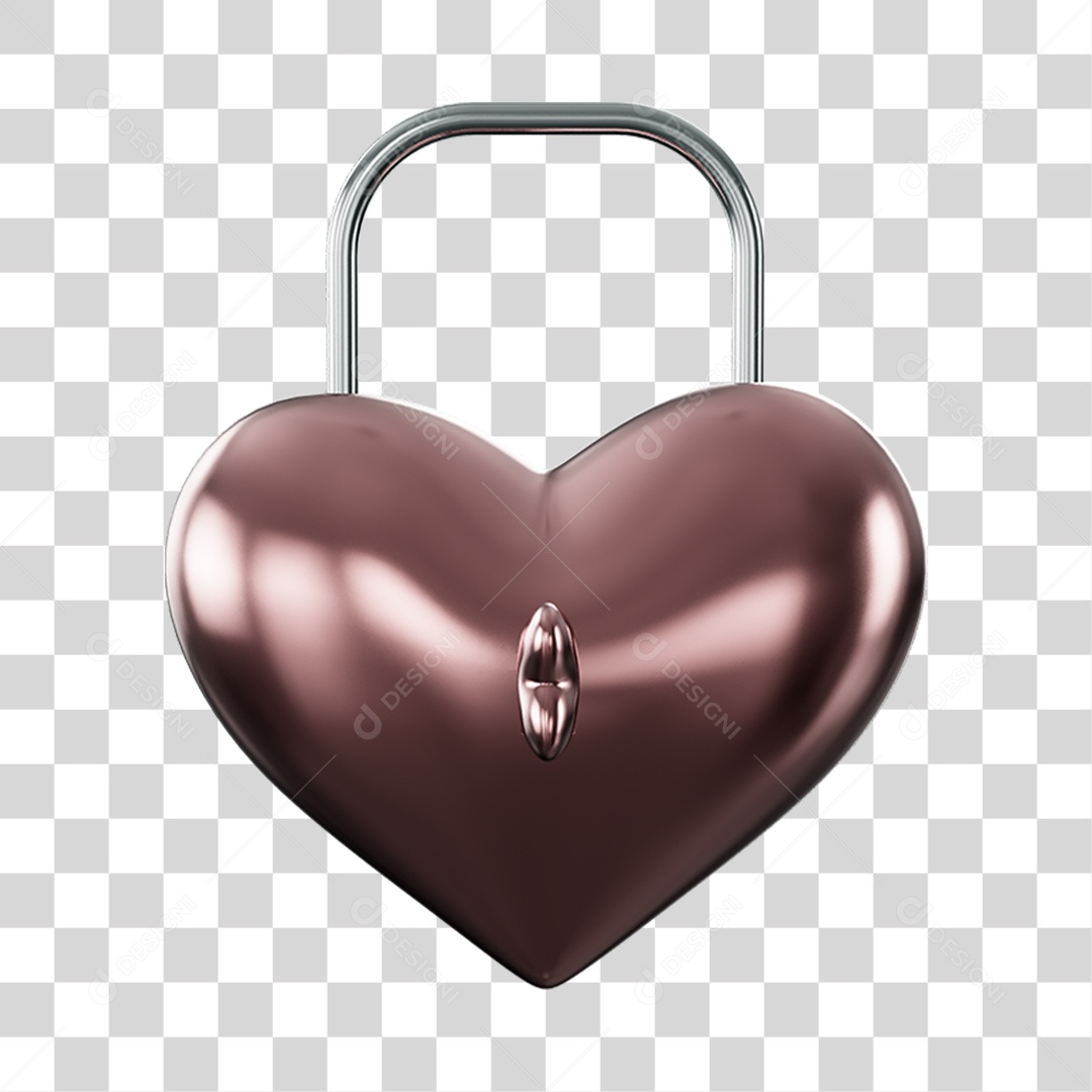 Coração Cadeado Rose Dia Dos Namorados PNG Transparente