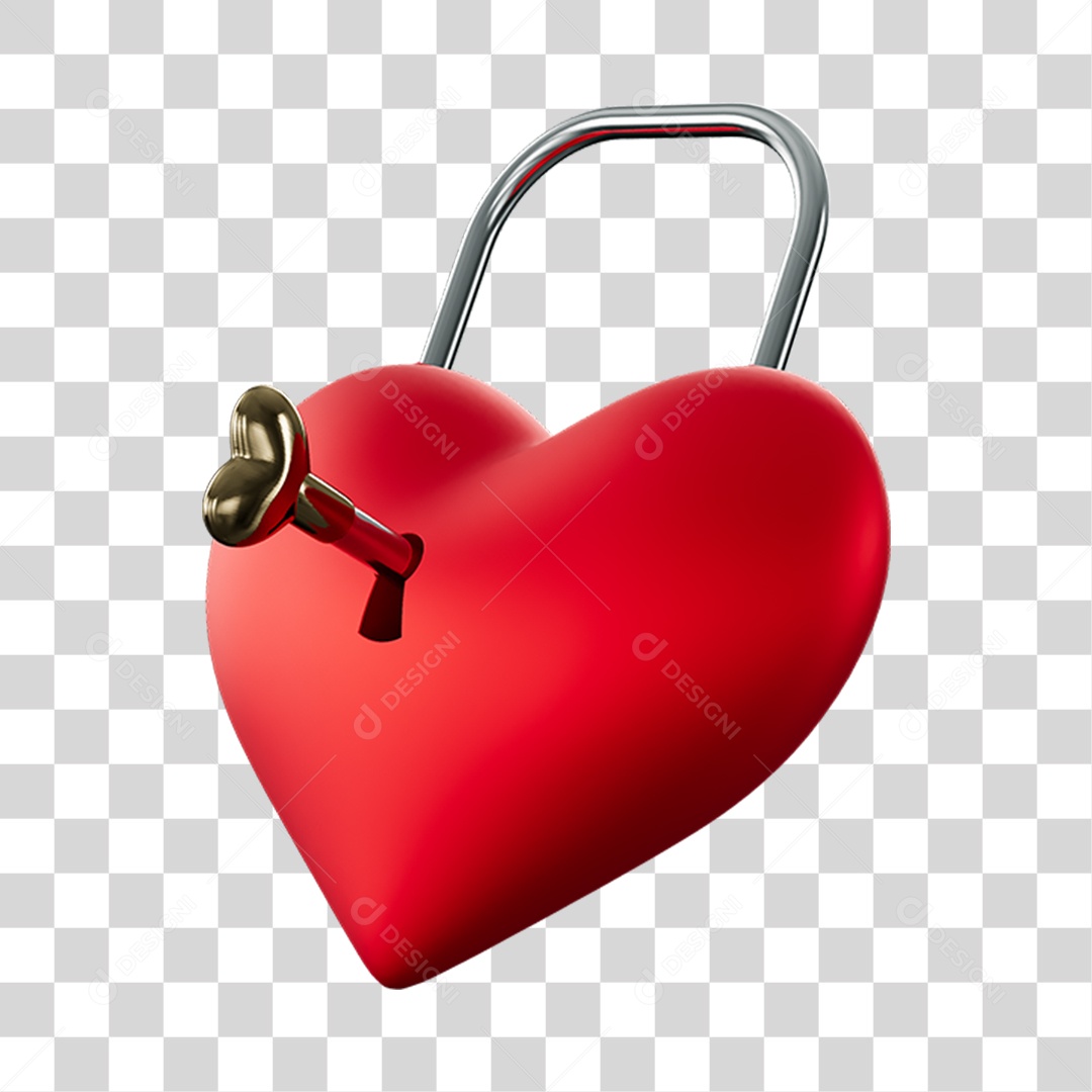 Coração Cadeado Vermelho Dia Dos Namorados PNG Transparente
