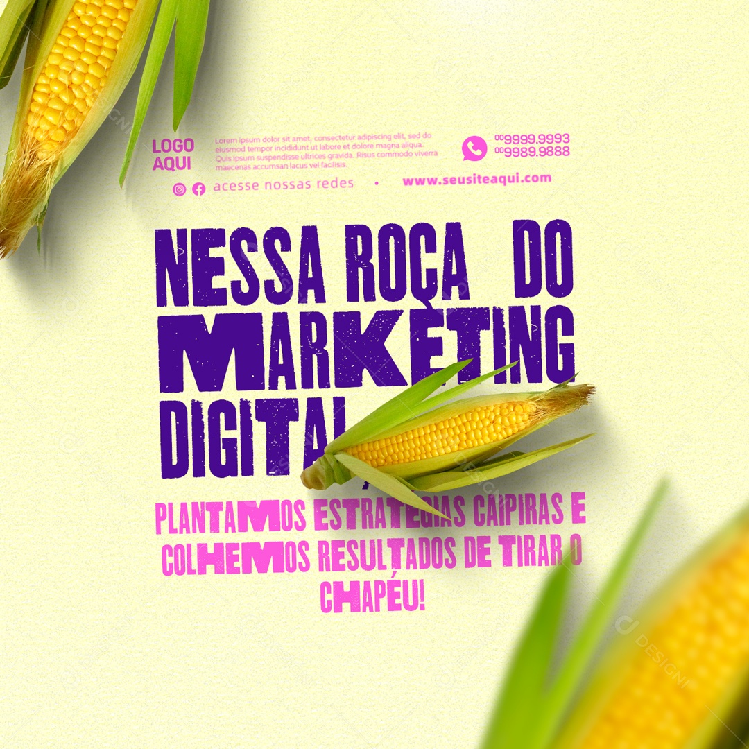 Nessa Roça Do Marketing Digital Plantamos Estratégias São João Social Media PSD Editável
