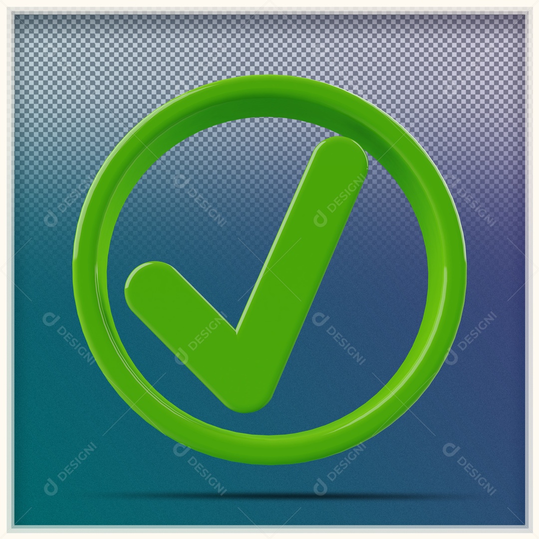 Ícone 3D Verde Aprovado Ou Verificado Para Composição PSD