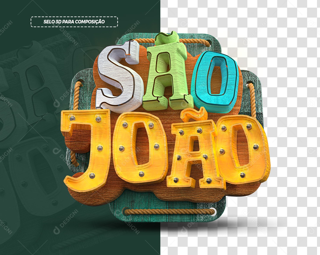 São João Selo 3D Para Composição PSD