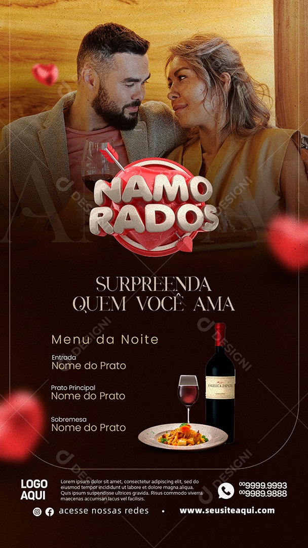 Story Surpreenda Quem Você Ama Menu Da Noite Reserva De Mesa Dia Dos Namorados Social Media PSD Editável