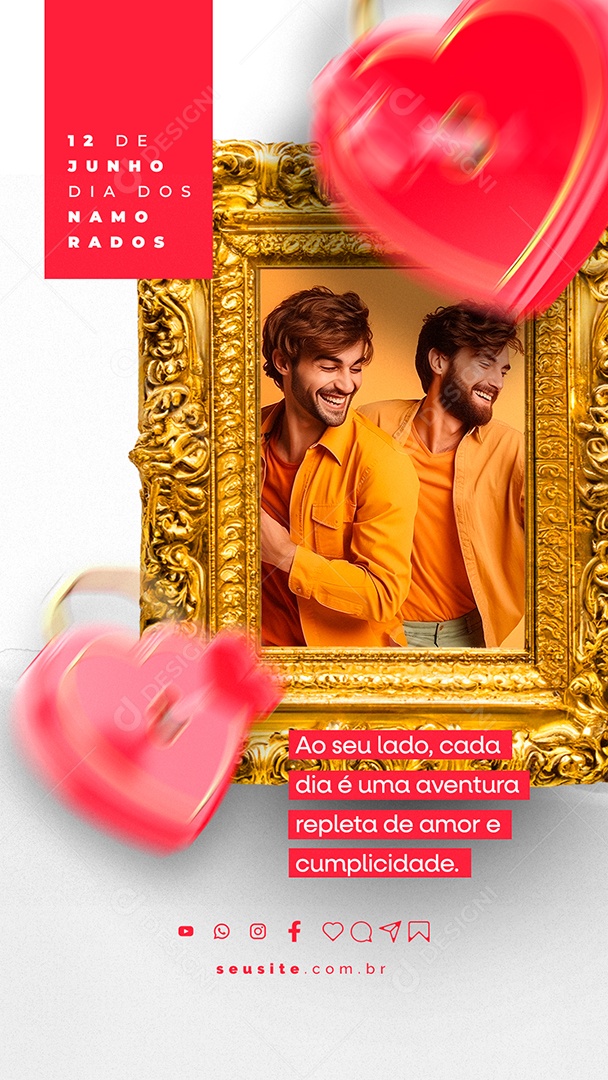 Story Ao Seu Lado Cada Dia é Uma Aventura Dia Dos Namorados Social Media PSD Editável