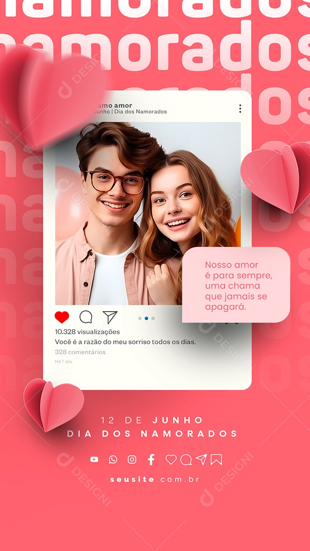 Story Nosso Amor é Para Sempre Dia Dos Namorados Social Media PSD Editável