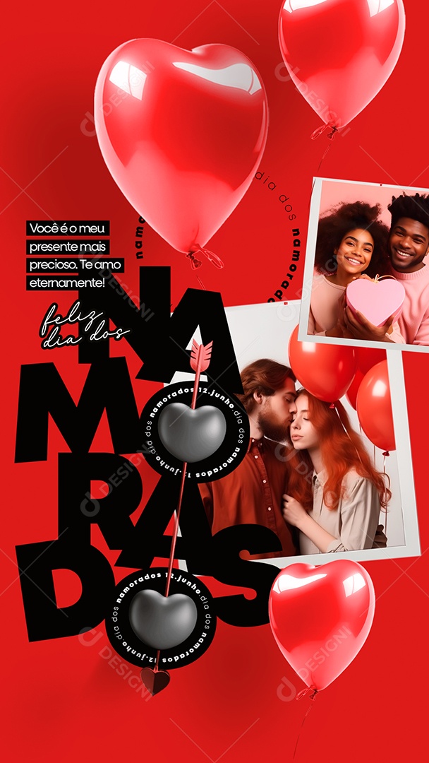 Story Você é o Meu Presente Mais Precioso Te Amo Eternamente Feliz Dia Dos Namorados Social Media PSD Editável