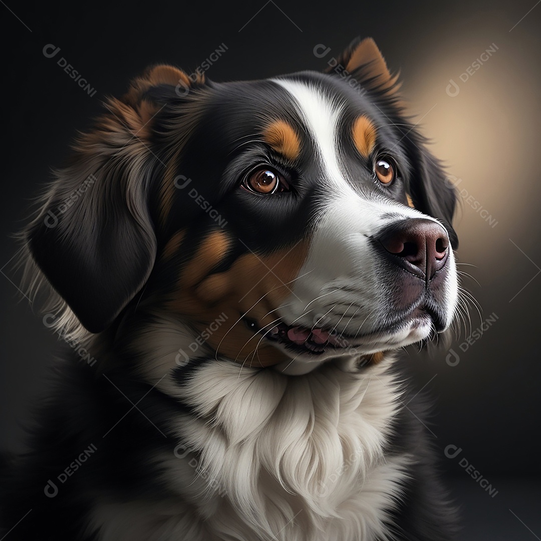 Lindo cachorro em fundo escuro