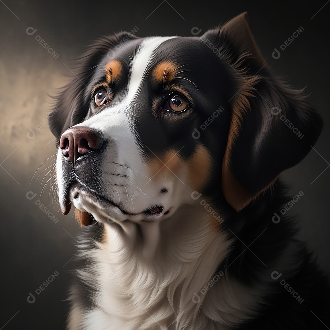 Lindo cachorro em fundo escuro