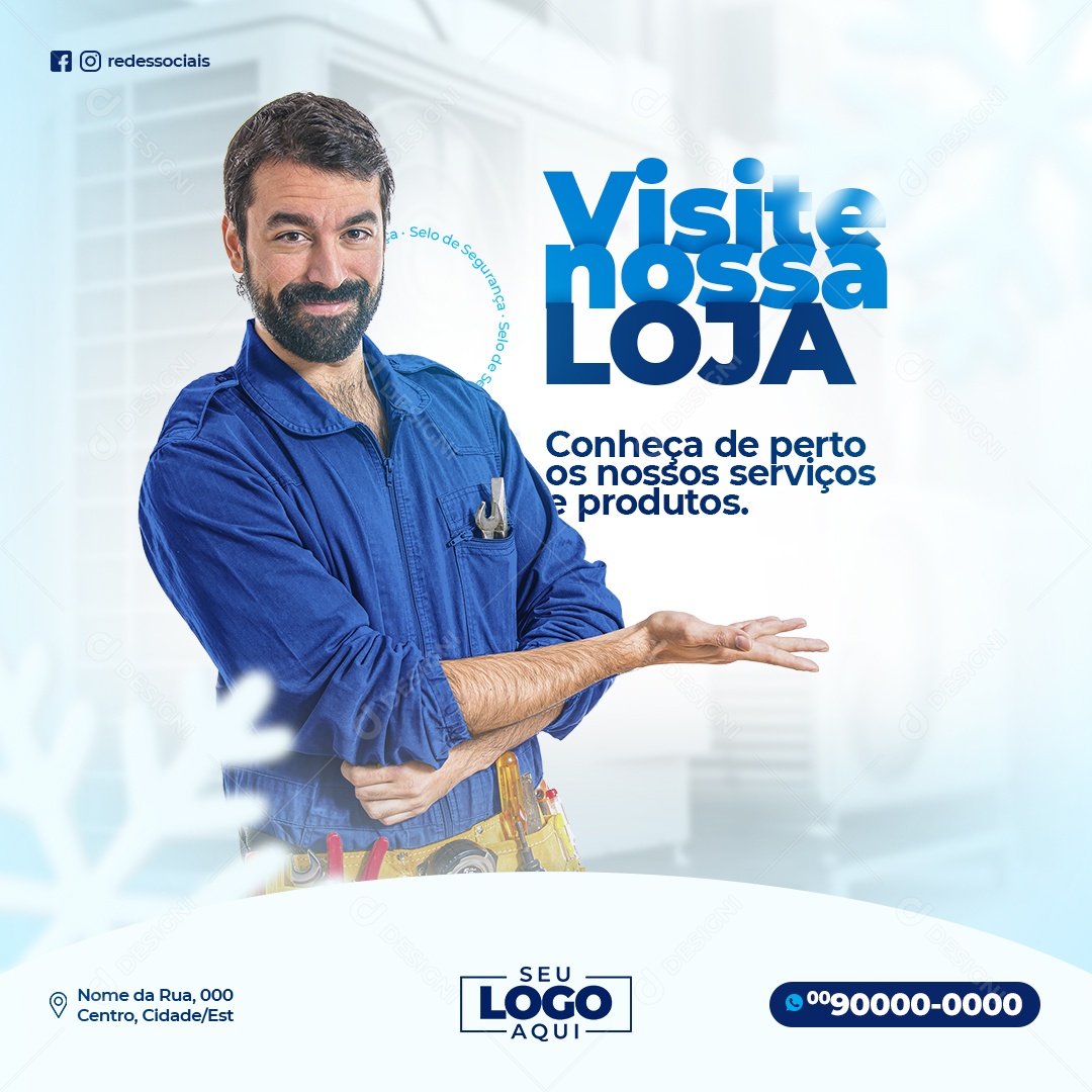 Visite Nossa Loja Social Media PSD Editável