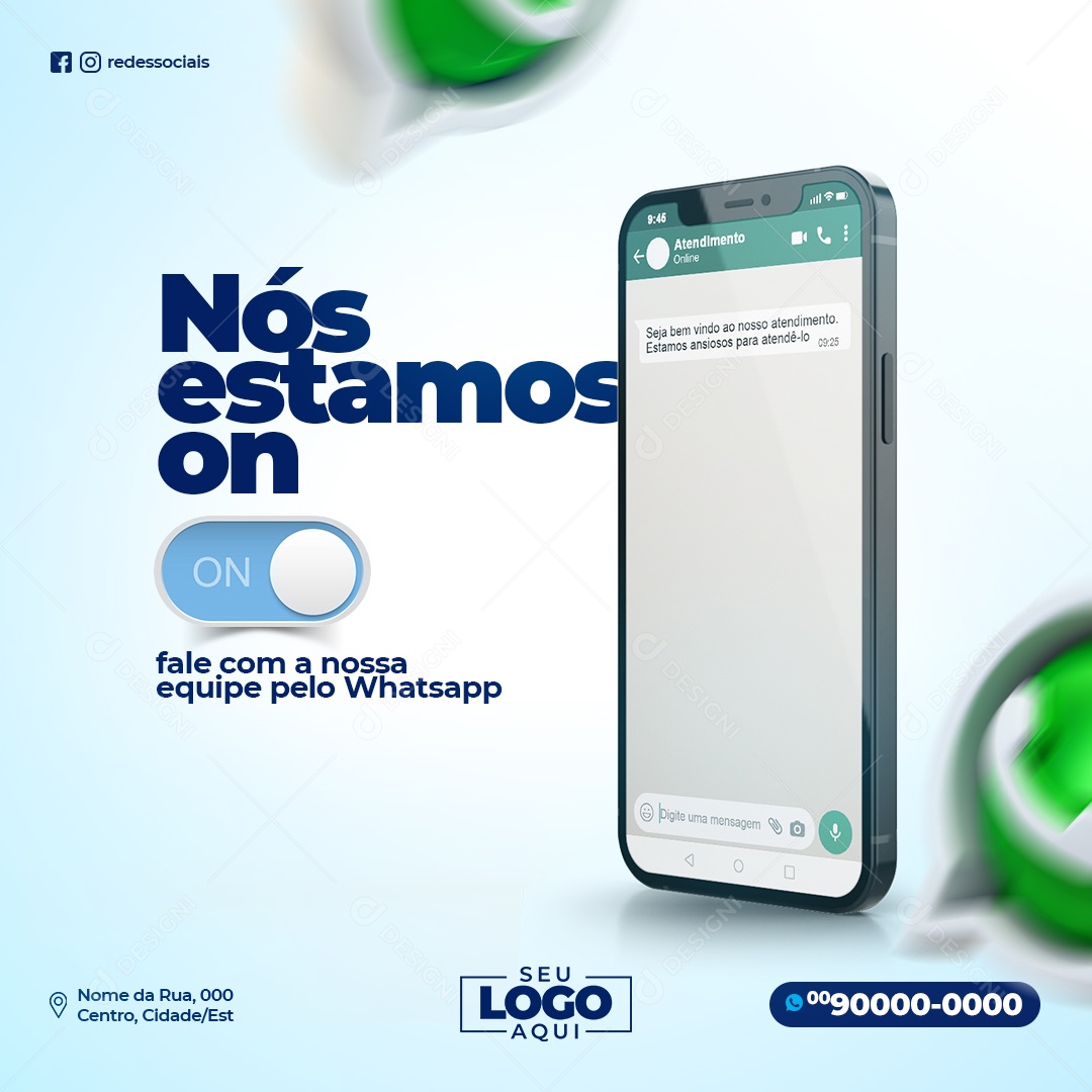 Nós Estamos On Social Media PSD Editável