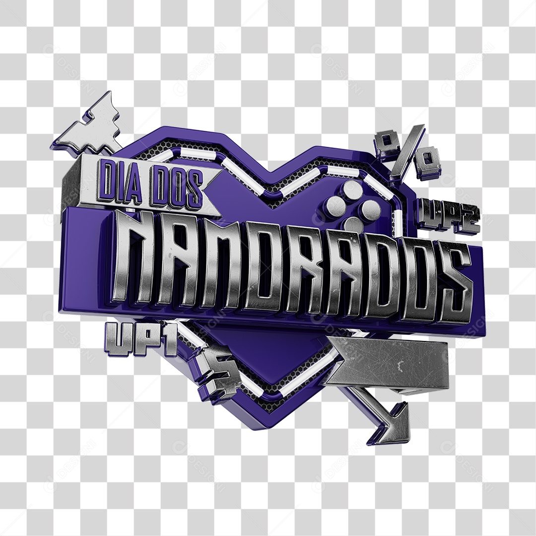 Dia Dos Namorados Selo 3D Roxo Para Composição PNG Transparente