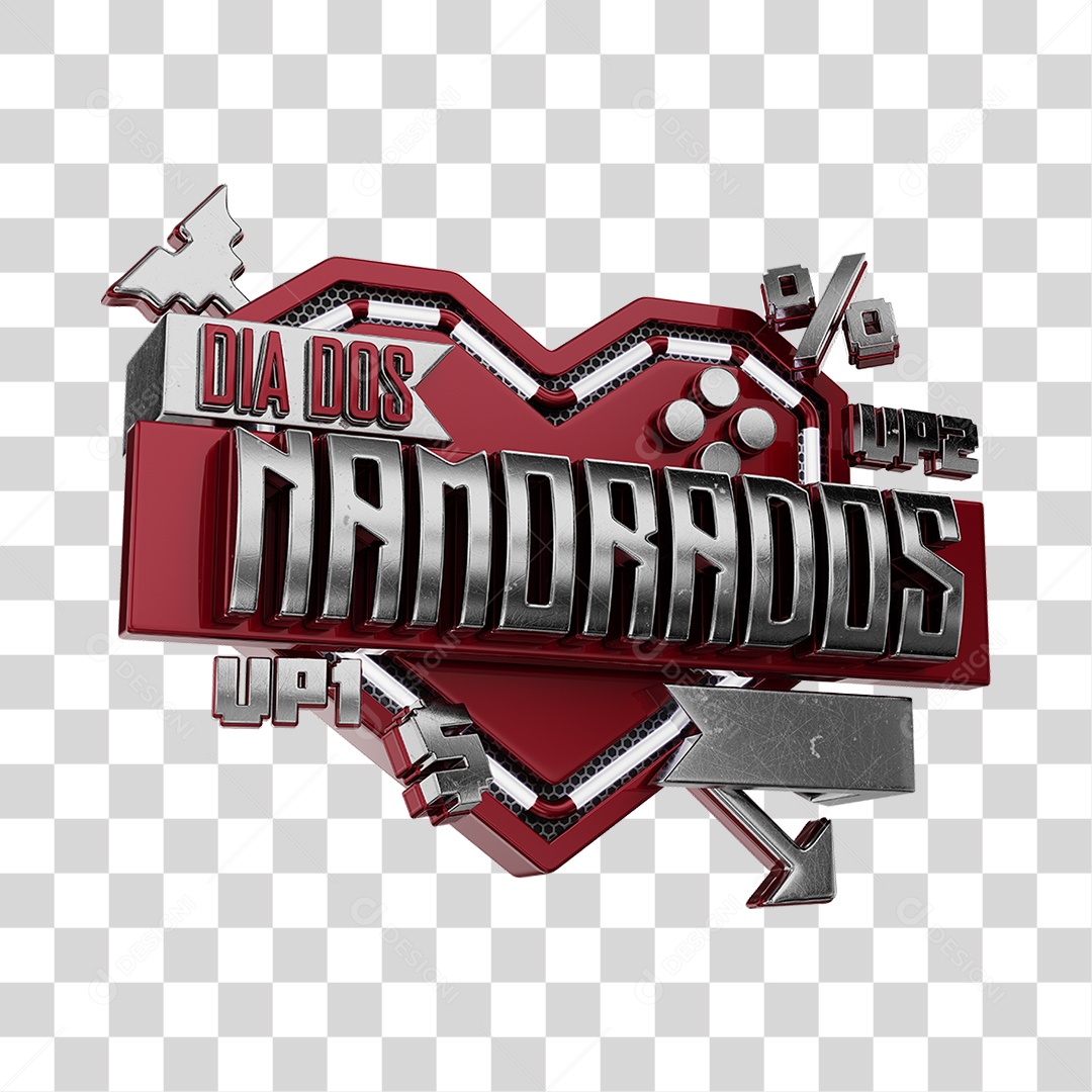 Dia Dos Namorados Selo 3D Vermelho Vinho Para Composição PNG Transparente