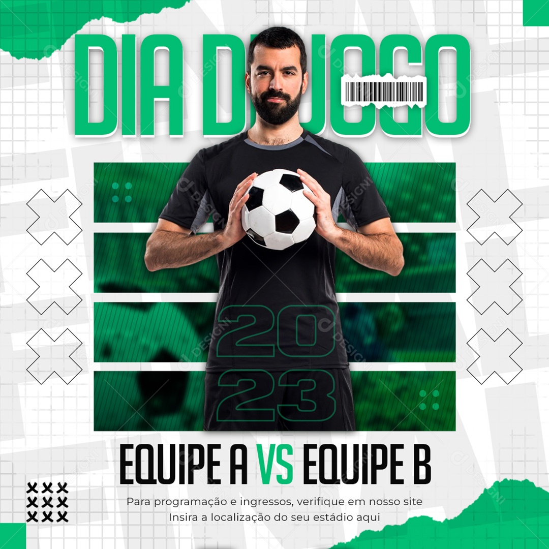 Dia de Jogo Equipe A e Equipe B Social Media PSD Editável