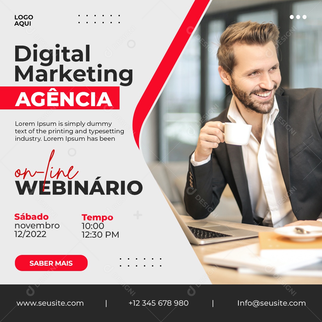 Marketing Digital Agência Webinário Social Media PSD Editável