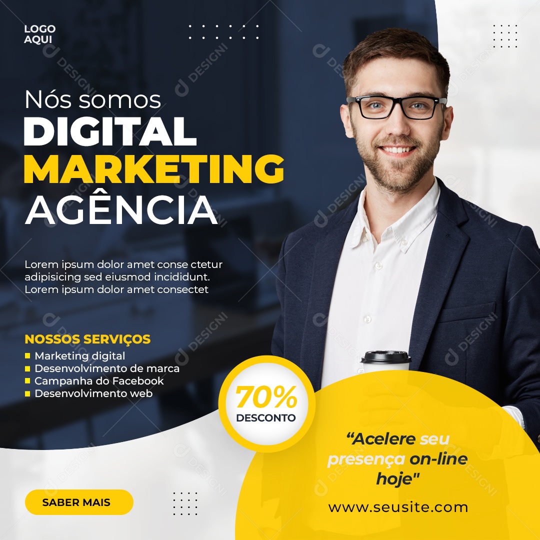 Post Nós Somos Agência De Marketing Social Media PSD Editável