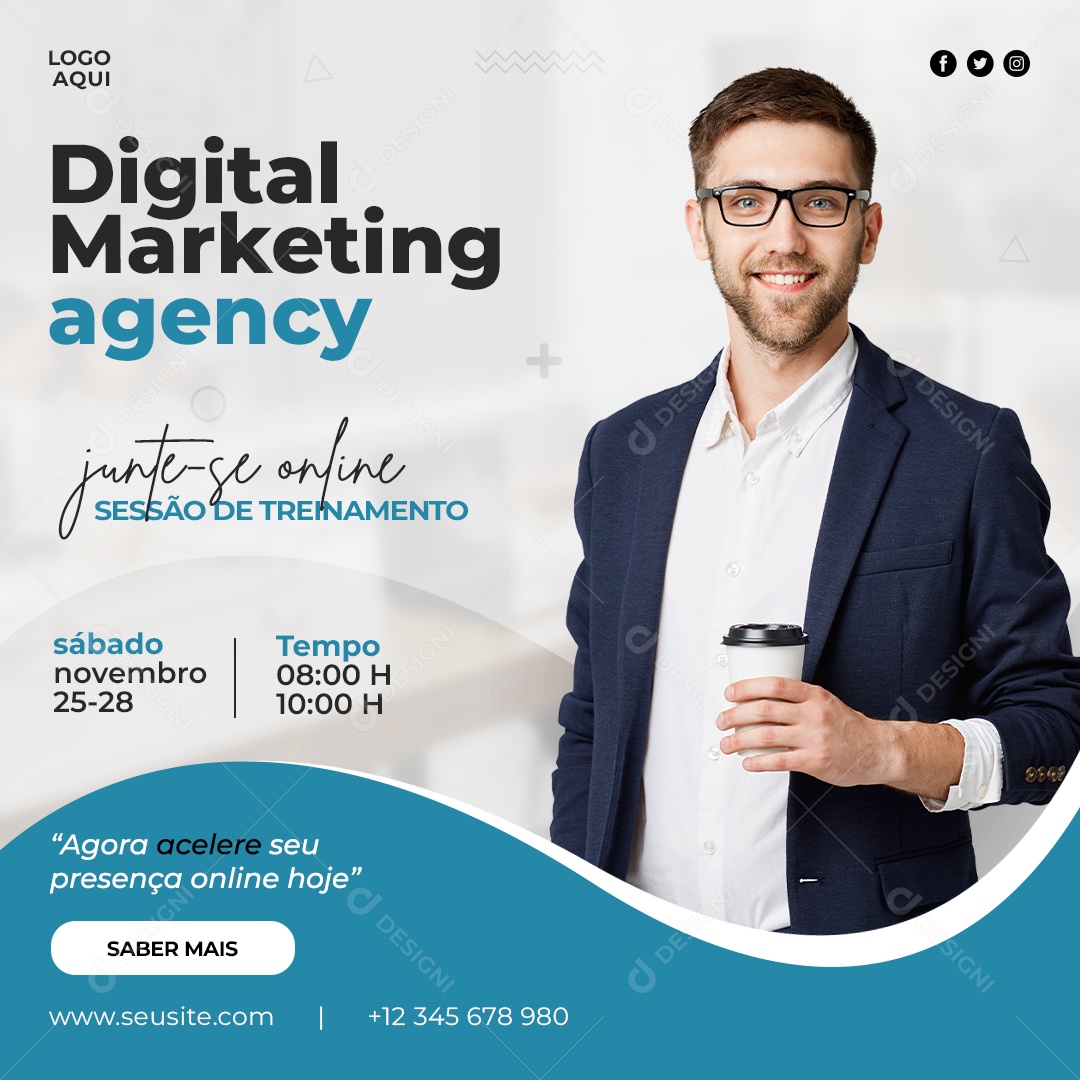 Post Marketing Digital Agência Social Media PSD Editável