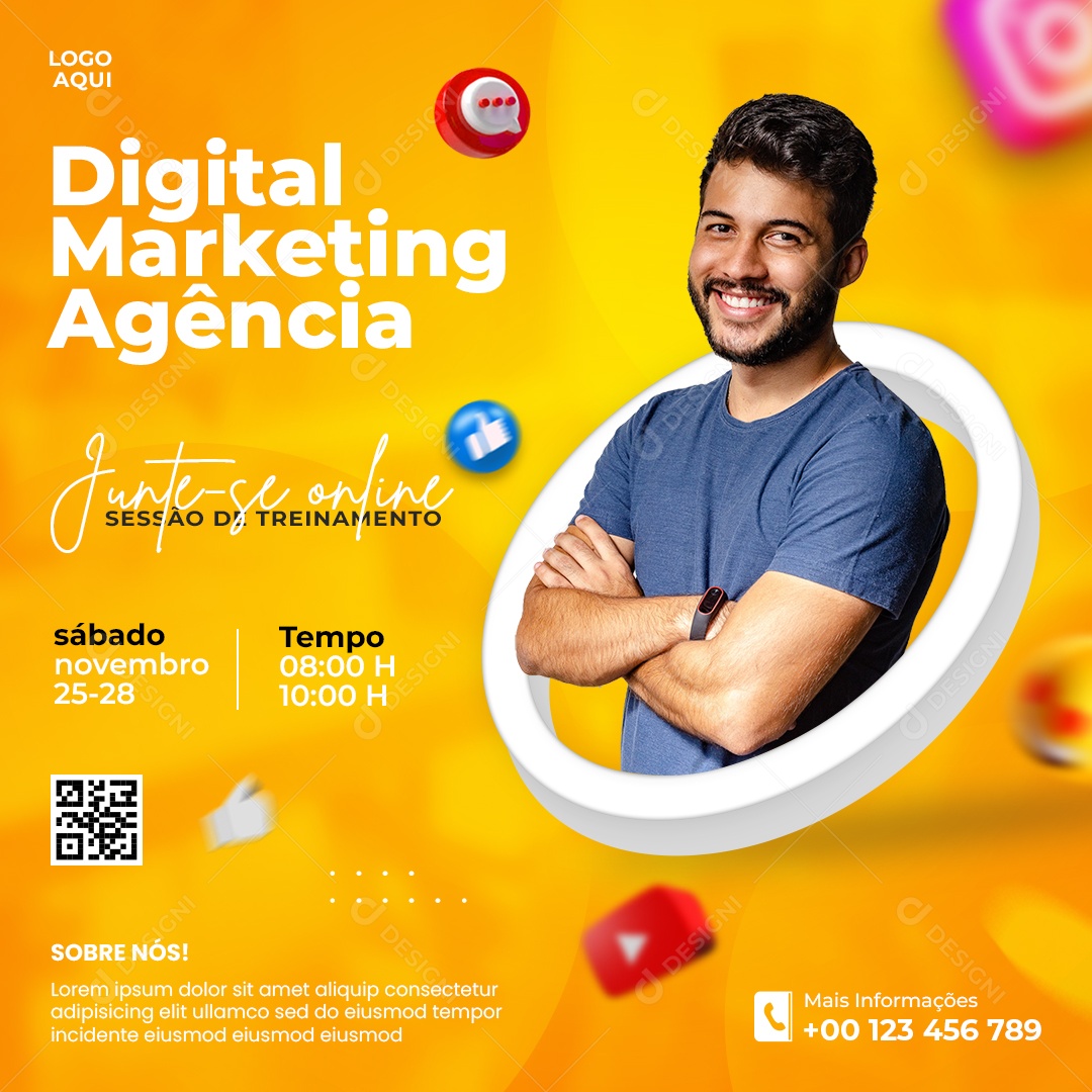Marketing Digital Agência Social Media PSD Editável