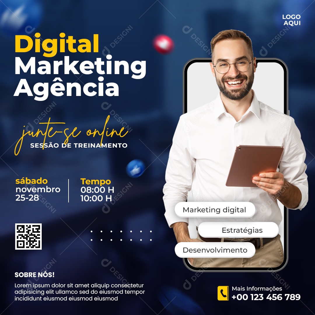 Post Marketing Digital Agência Social Media PSD Editável