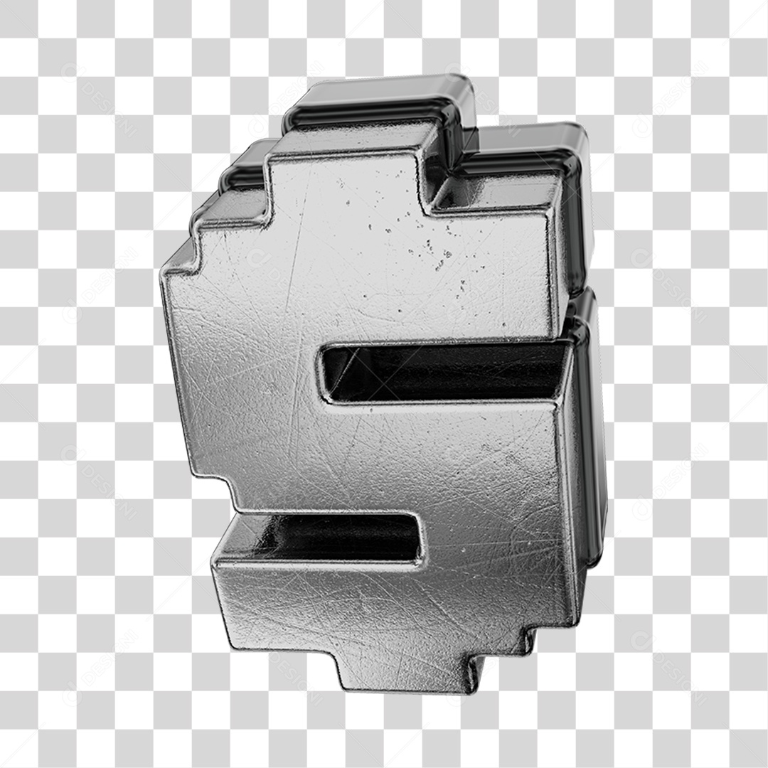 Símbolo De Dólar Cinza e Preto Elemento 3D Para Composição PNG Transparente