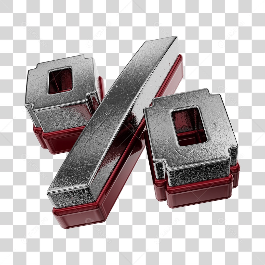 Símbolo De Desconto Cinza e Roxo Elemento 3D Para Composição PNG Transparente