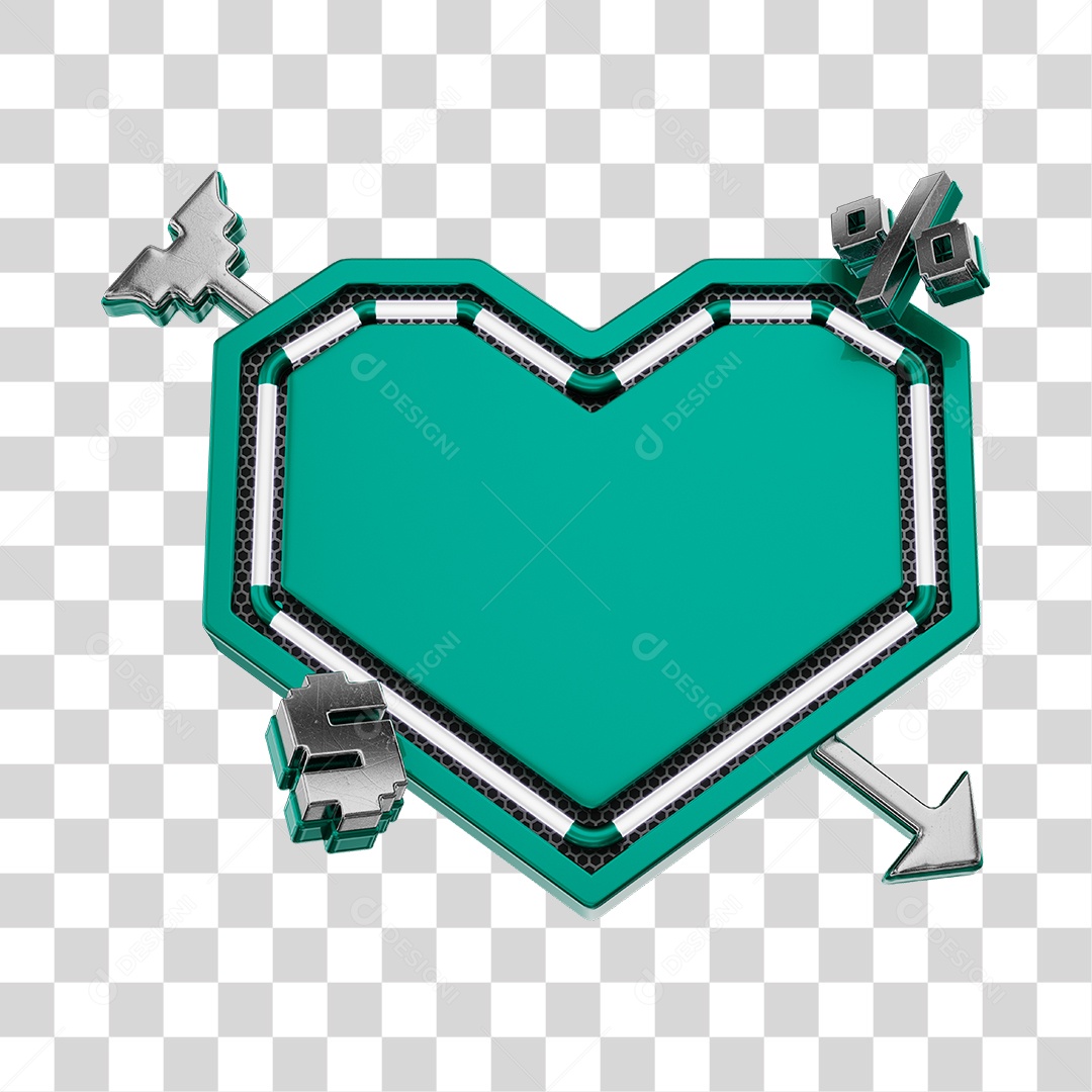 Moldura Elemento 3D Do Dia Dos Namorados Para Composição PNG Transparente