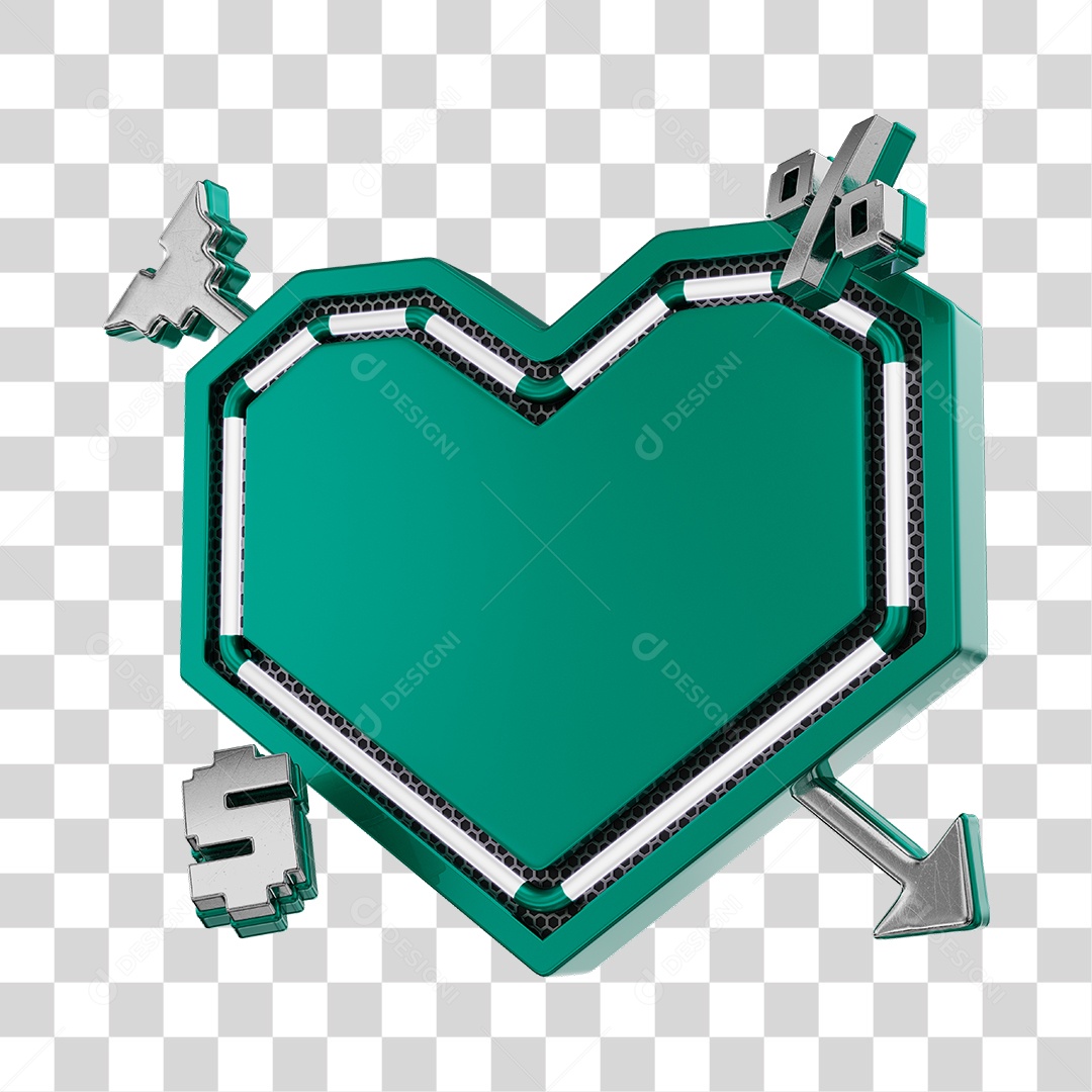 Moldura Elemento 3D Do Dia Dos Namorados Para Composição PNG Transparente