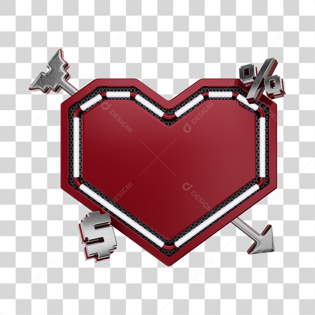 Moldura Vermelho Vinho Elemento 3D Do Dia Dos Namorados Para Composição PNG Transparente
