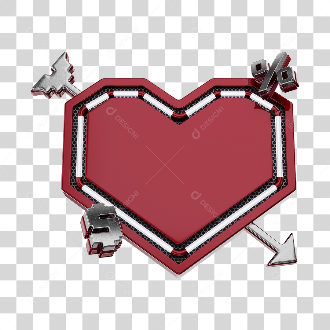 Moldura Vermelho Vinho Elemento 3D Do Dia Dos Namorados Para Composição PNG Transparente