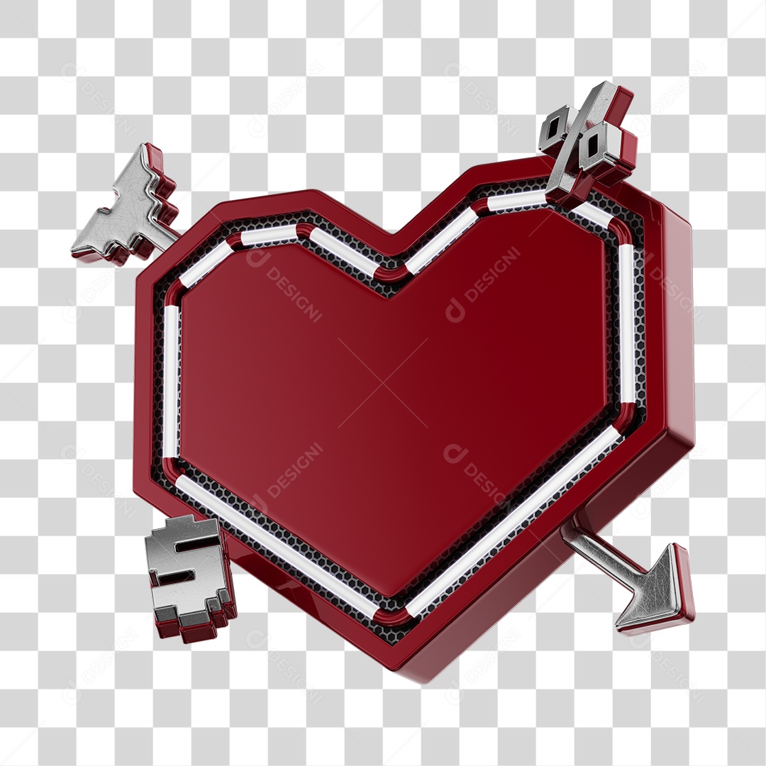 Moldura Vermelho Vinho Elemento 3D Do Dia Dos Namorados Para Composição PNG Transparente