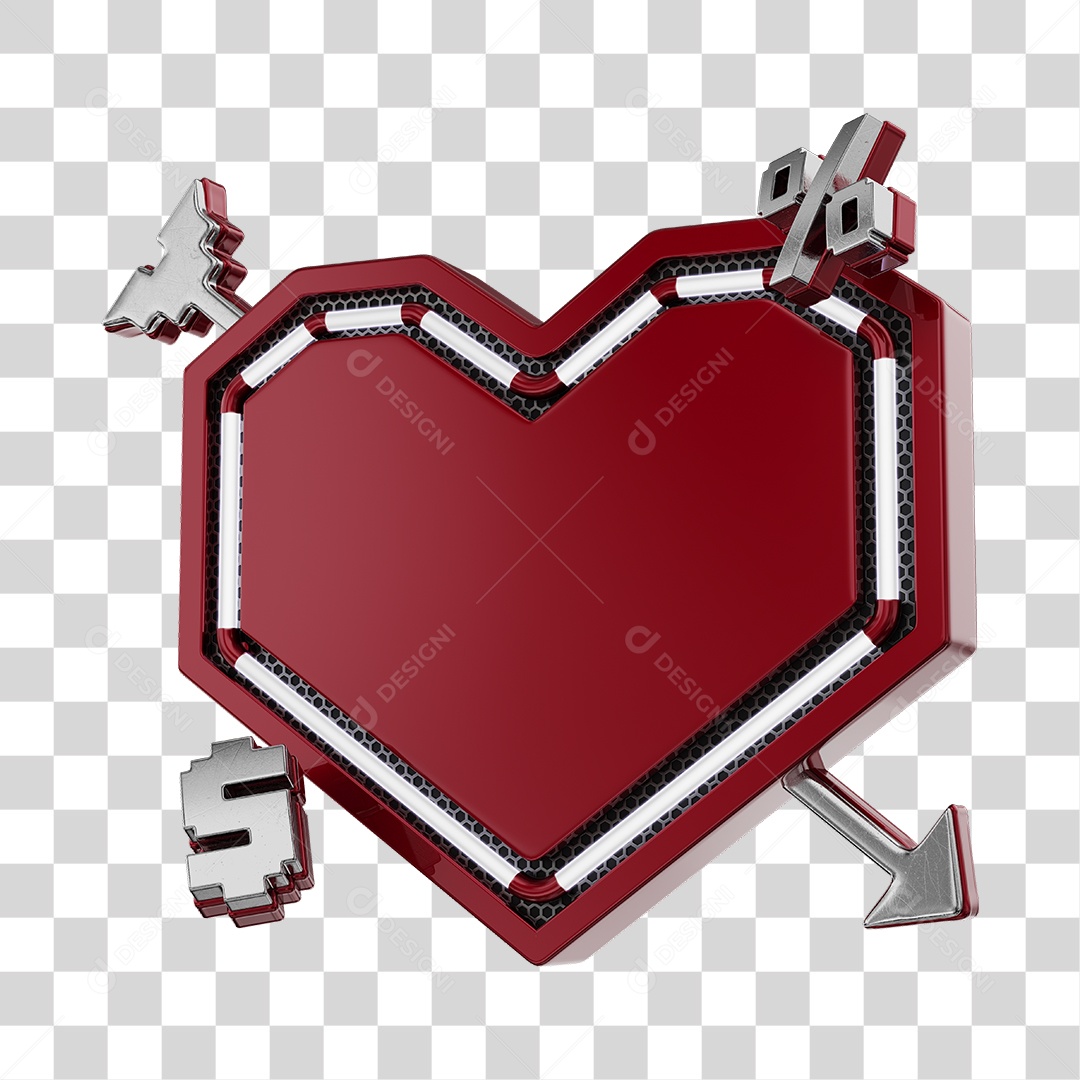 Moldura Vermelho Vinho Elemento 3D Do Dia Dos Namorados Para Composição PNG Transparente