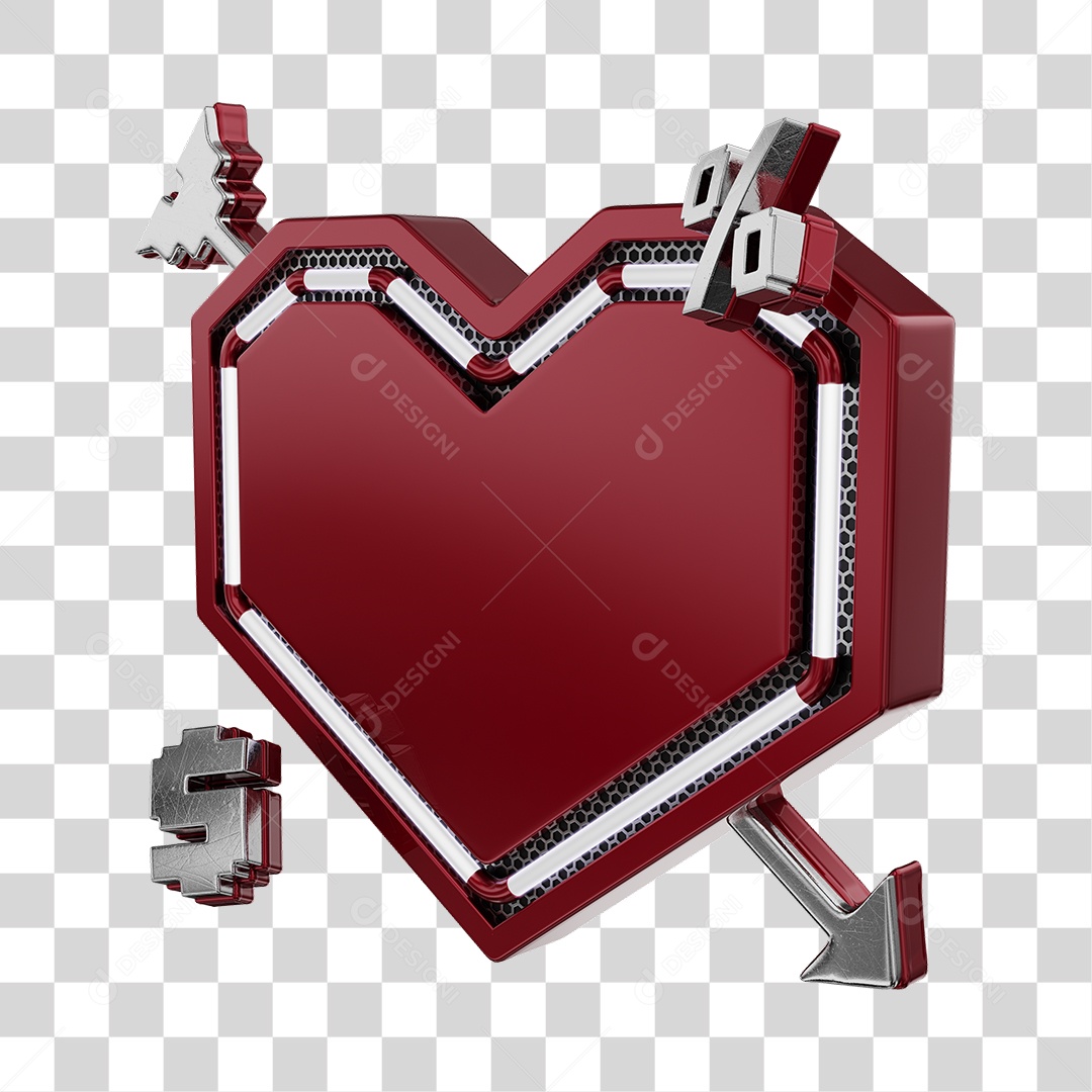 Moldura Vermelho Vinho Elemento 3D Do Dia Dos Namorados Para Composição PNG Transparente