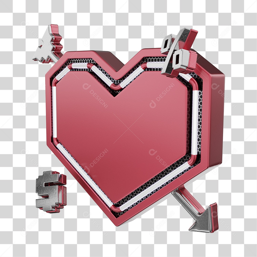 Moldura Rosa Elemento 3D Do Dia Dos Namorados Para Composição PNG Transparente