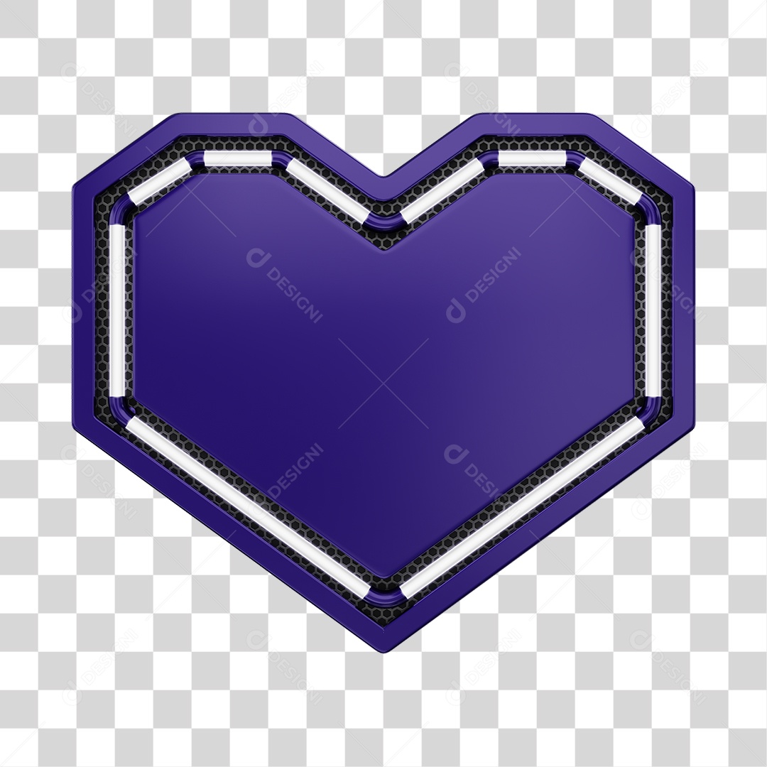 Moldura Roxo Elemento 3D Do Dia Dos Namorados Para Composição PNG Transparente