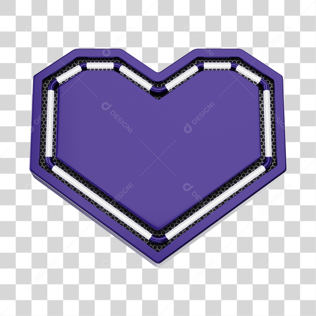 Moldura Roxo Elemento 3D Do Dia Dos Namorados Para Composição PNG Transparente