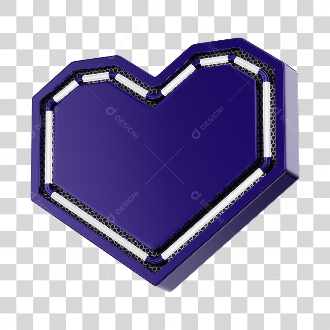 Moldura Roxo Elemento 3D Do Dia Dos Namorados Para Composição PNG Transparente