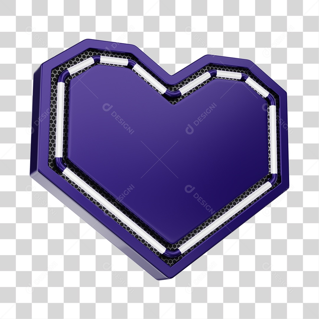 Moldura Roxo Elemento 3D Do Dia Dos Namorados Para Composição PNG Transparente