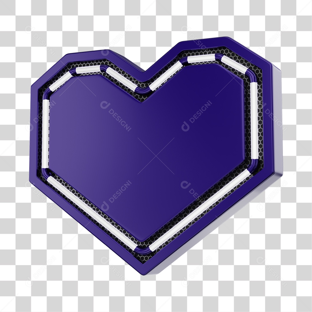 Moldura Roxo Elemento 3D Do Dia Dos Namorados Para Composição PNG Transparente