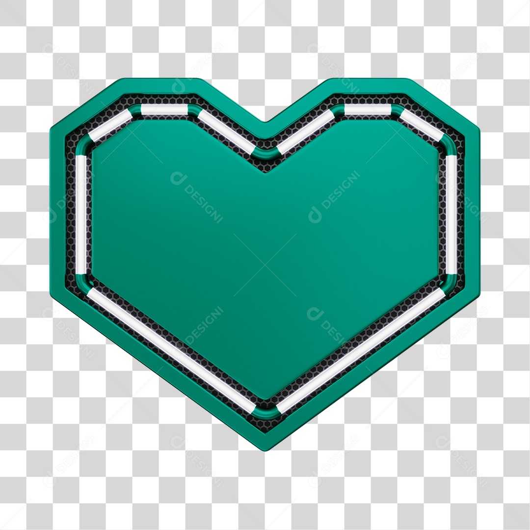 Moldura Verde Elemento 3D Do Dia Dos Namorados Para Composição PNG Transparente