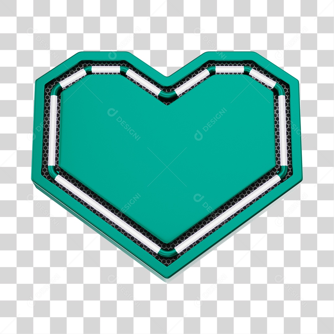 Moldura Verde Elemento 3D Do Dia Dos Namorados Para Composição PNG Transparente