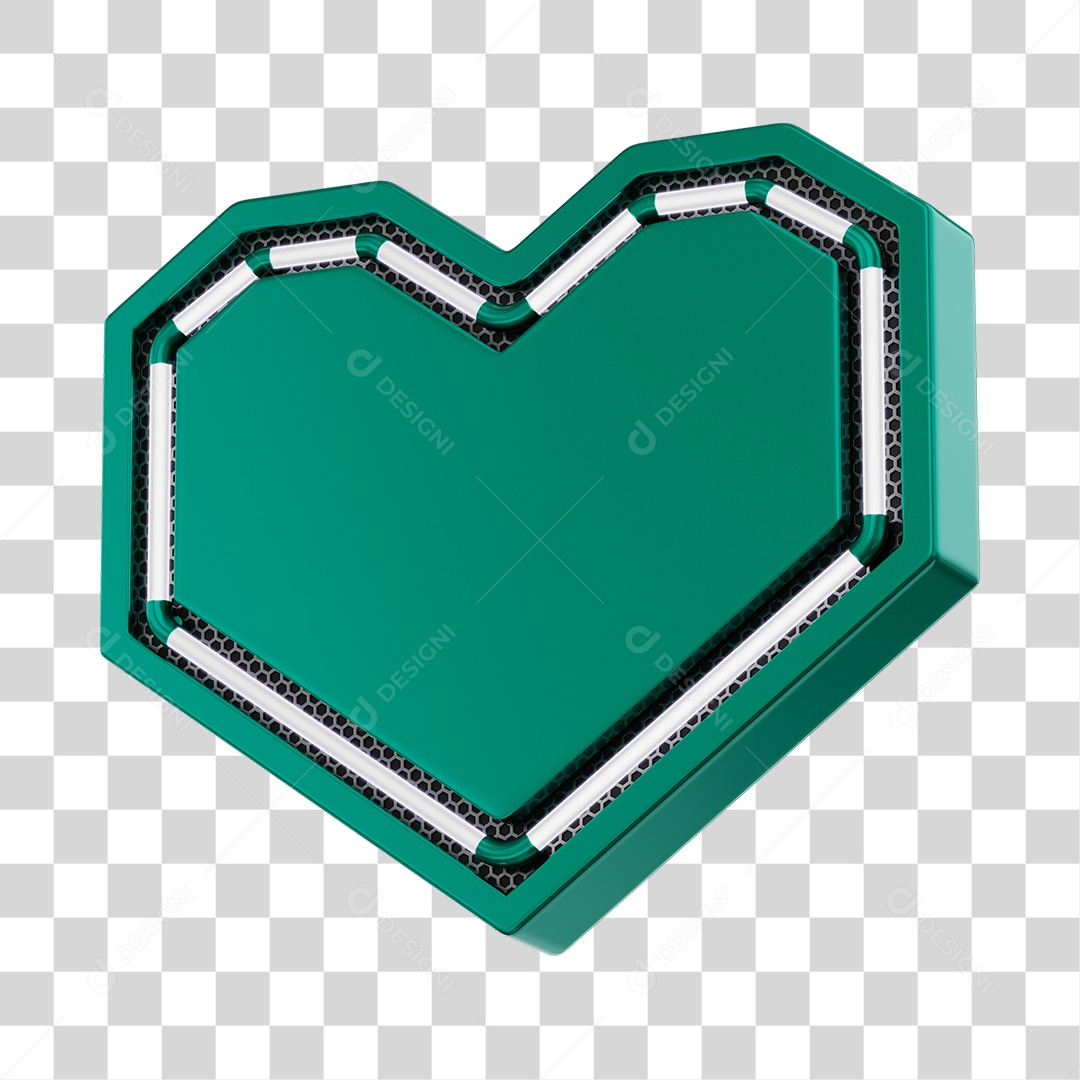 Moldura Verde Elemento 3D Do Dia Dos Namorados Para Composição PNG Transparente