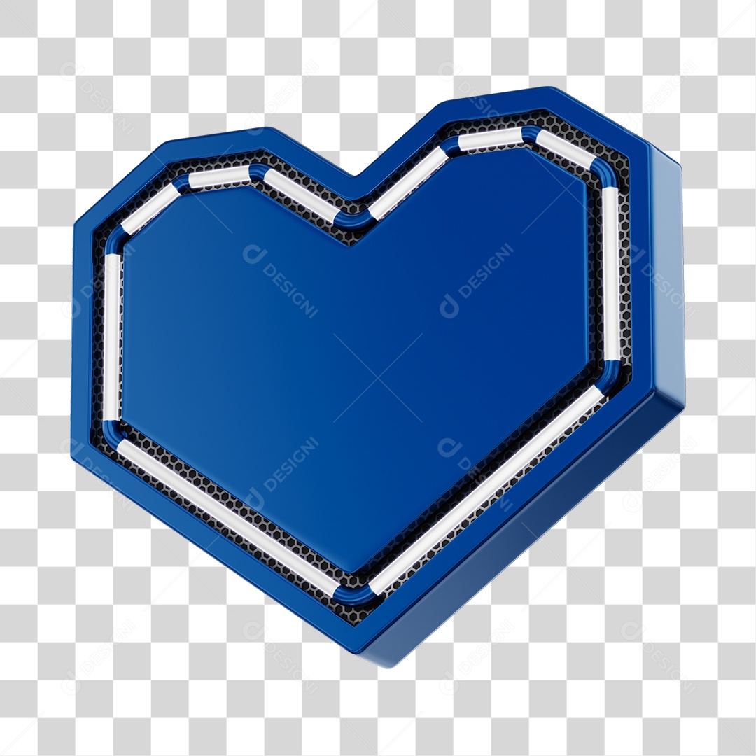 Moldura Azul Elemento 3D Do Dia Dos Namorados Para Composição PNG Transparente