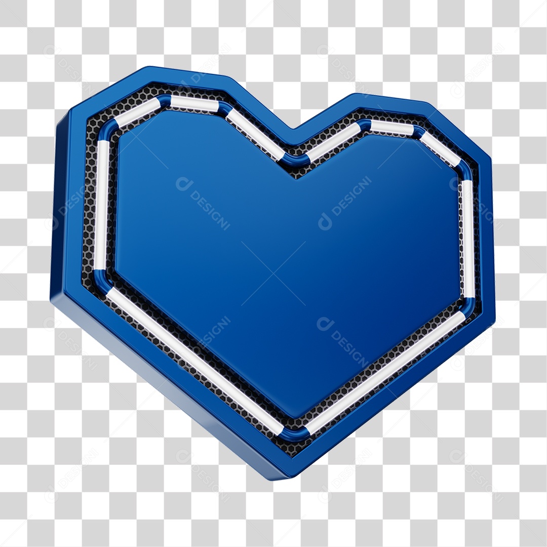 Moldura Azul Elemento 3D Do Dia Dos Namorados Para Composição PNG Transparente