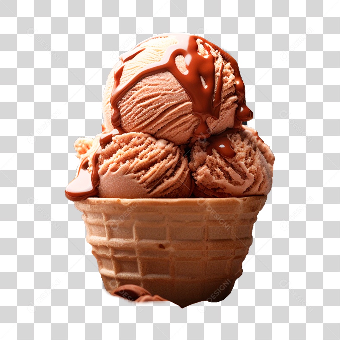 Sorvete de Casquinha PNG Trasnparente