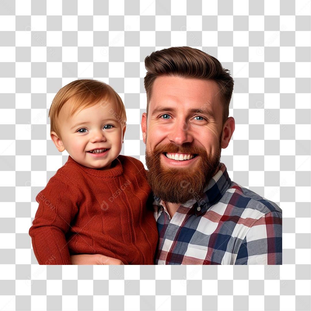 Pai e Filho Sorrindo PNG Transparente