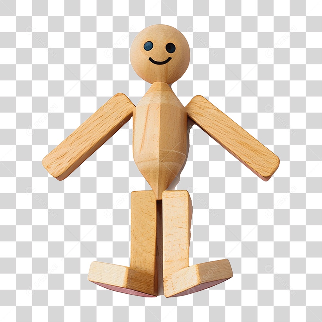 Boneco de Madeira PNG Transparente