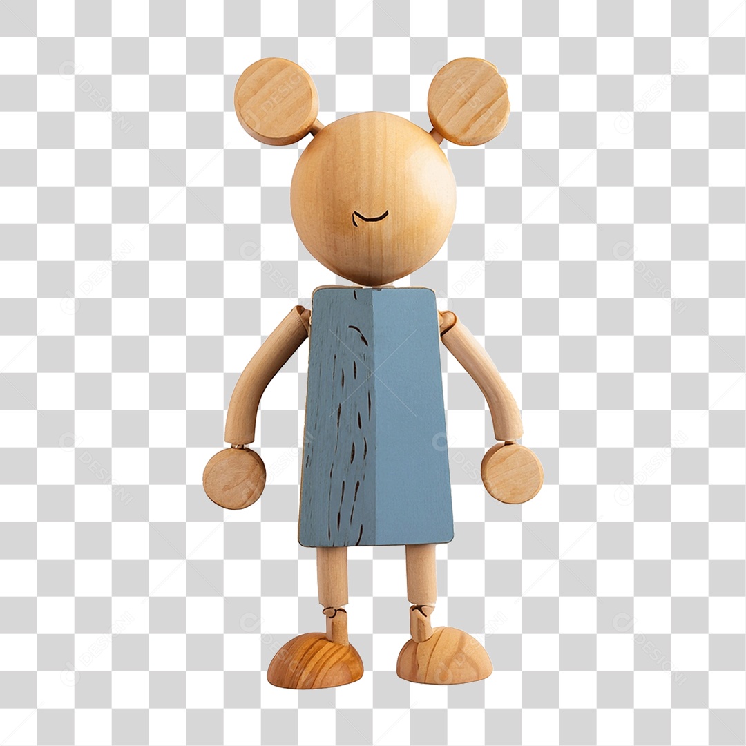 Boneco de Madeira PNG Transparente