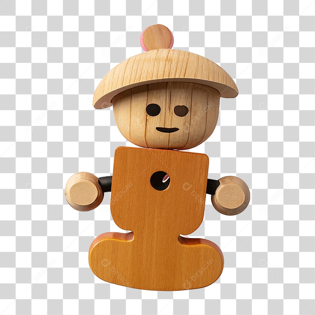 Boneco de Madeira PNG Transparente