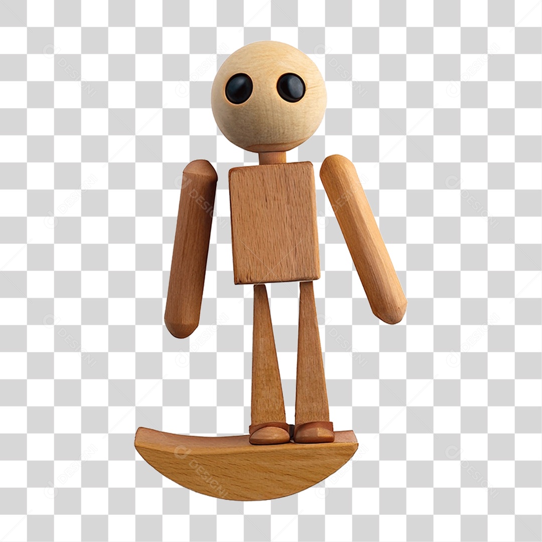 Boneco de Madeira PNG Transparente