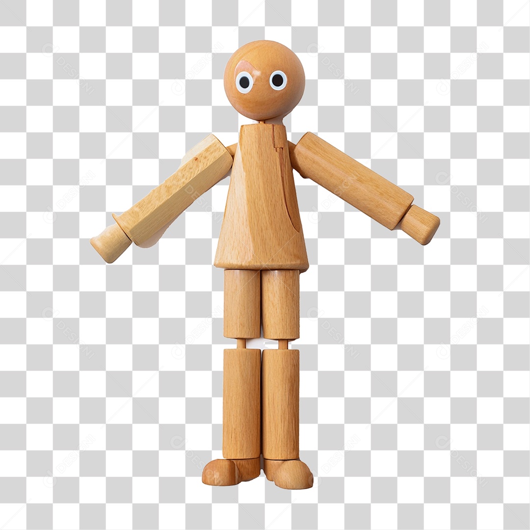Boneco de Madeira PNG Transparente